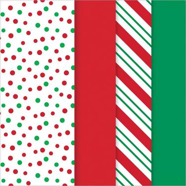 Assorted Red & Green Christmas Tissue Paper, 20in x 20in, 30 Sheets - Candy  Cane Stripe, Dot & Solid