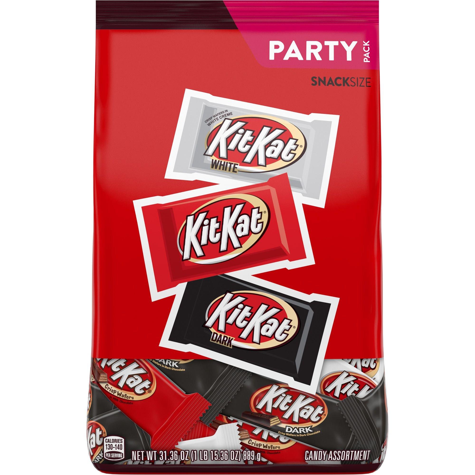 Kit Kat® Snack Size Assortment, Party Pack, 31.36oz Dark Chocolate, Milk Chocolate, & White