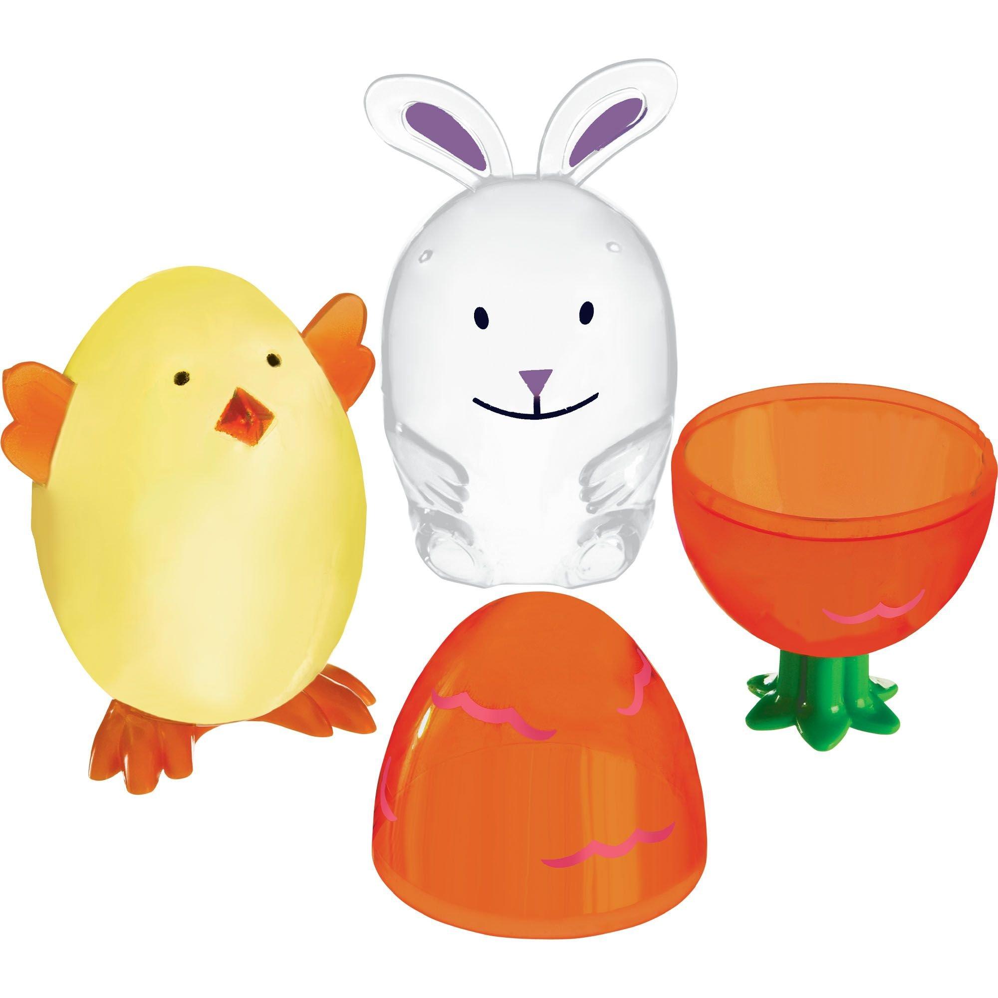 Shaped Fillable Plastic Easter Eggs, 2.25in x 4in, 6ct