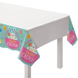 Funny Bunny Easter Plastic Table Cover, 54in x 102in