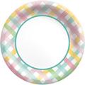 Spring Fun Gingham Paper Dinner Plates, 10in, 50ct