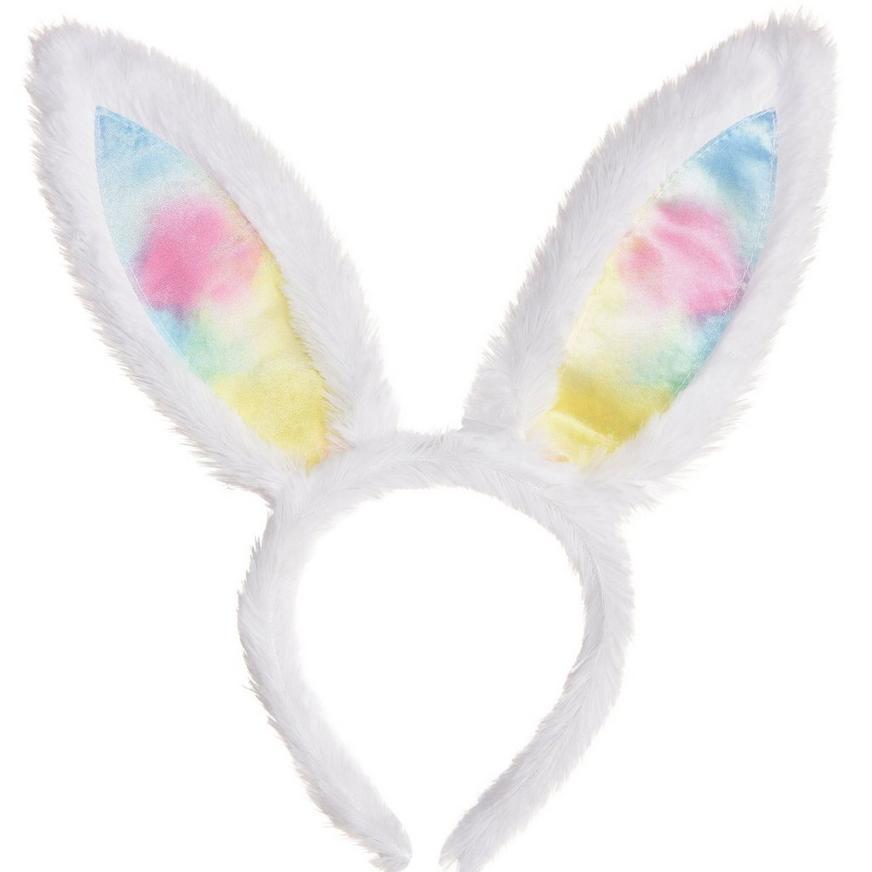 Rainbow Bunny Ears Fabric & Plastic Headband, 5in x 11in