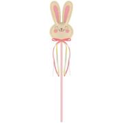 Easter Bunny Fabric & Plastic Wand, 3.6in x 15in