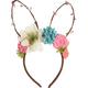 Woodland Floral Bunny Ears Felt & Plastic Headband, 9.25in x 11in