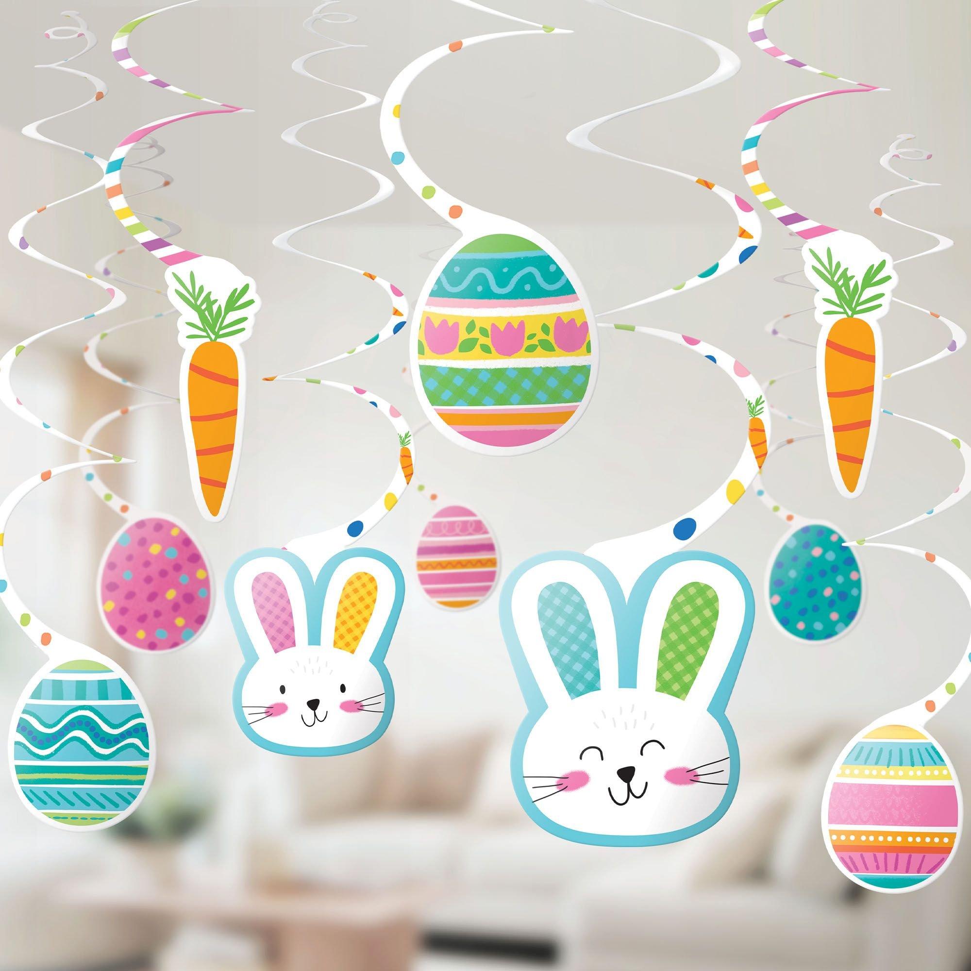 Funny Bunny Easter Cardstock Swirl Decorations, 30ct | Party City
