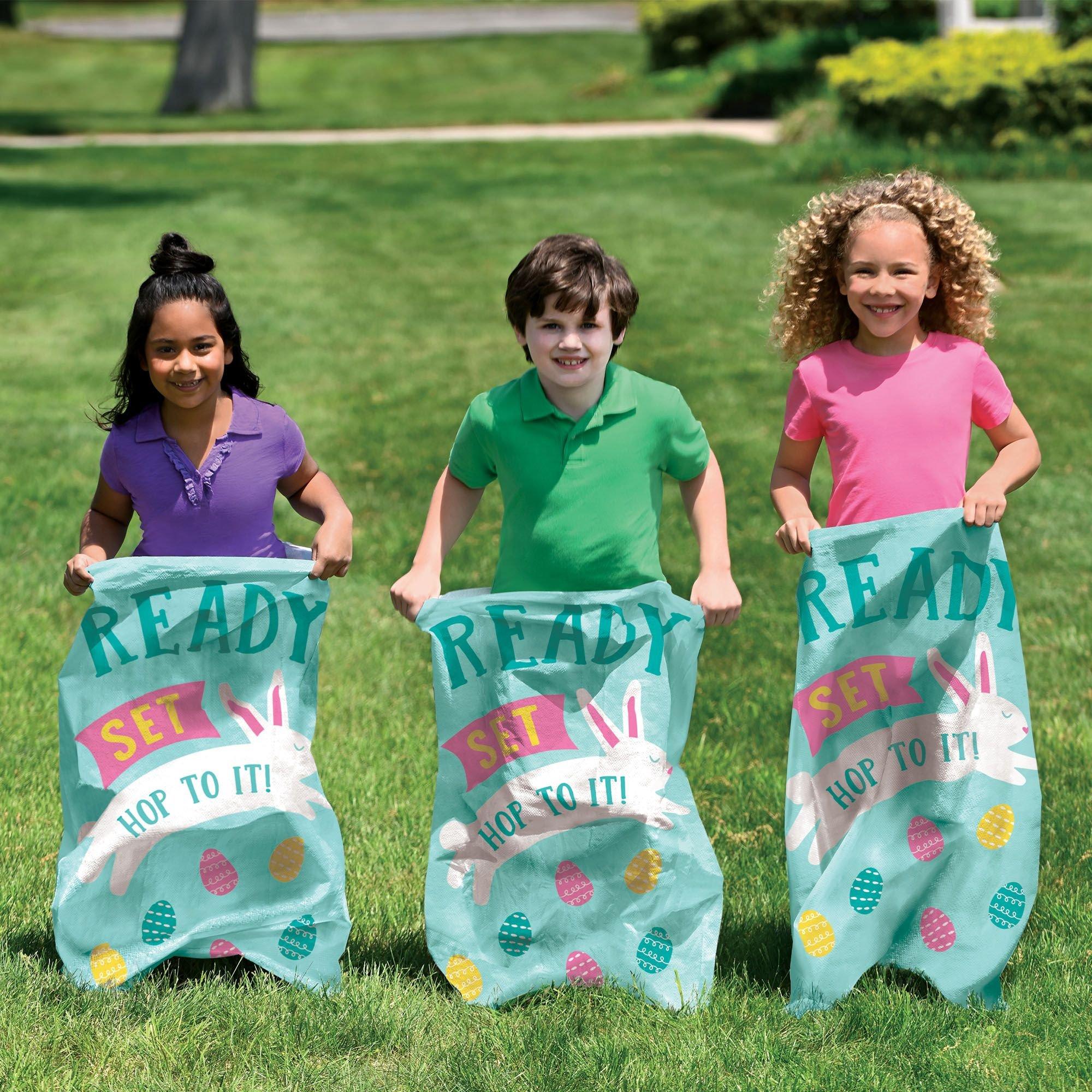 Hop to It Easter Potato Sack Race Plastic Bags, 23.3in x 37.7in, 6ct