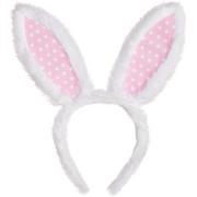 Pink Polka Dot Bunny Ears Fabric & Plastic Headband, 5in x 11in