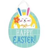 Funny Bunny Easter Egg Fiberboard Sign, 7.8in x 10.2in