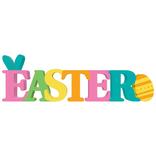 Pastel Easter Fiberboard Stand Sign, 17.8in x 5.6in