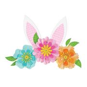 Easter Bunny Ears & Flowers Cardstock Wall Decorating Kit, 9pc
