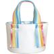 Rainbow Handle Canvas Easter Basket, 9.75in x 6.5in