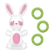 Inflatable Easter Bunny Plastic Ring Toss Game, 4pc