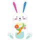 Easter Bunny & Carrot Cardstock Cutout, 7in x 11in