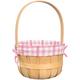 Pink Gingham Wood & Fabric Easter Basket, 9.25in x 14in