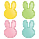 Bunny-Shaped Melamine Dessert Plates, 7.2in x 10in, 4ct