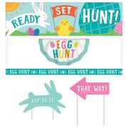 Easter Egg Hunt Plastic Yard Banner Kit, 5pc