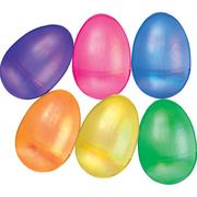 Multicolor Pearl Fillable Plastic Easter Eggs, 3in, 6ct