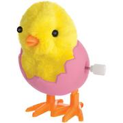 Pink Wind-Up Hatching Plastic & Fabric Chick, 2.75in x 3.4in