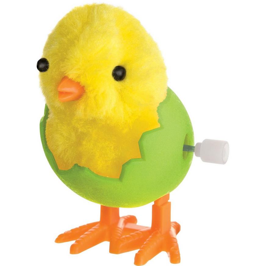 Green Wind-Up Hatching Plastic & Fabric Chick, 2.75in x 3.4in
