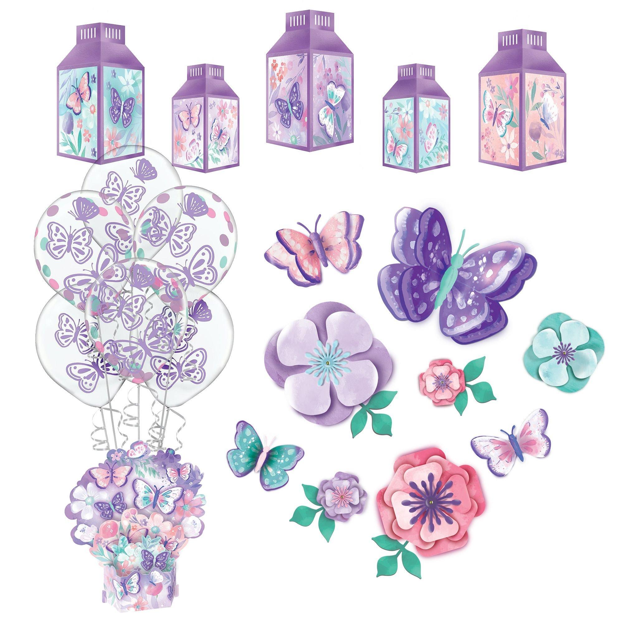 Flutter Butterfly Room Decorating Kit Party City