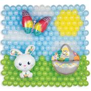 Air-Filled Easter Bunny, Basket & Butterfly Foil & Latex Balloon Backdrop Kit, 6.25ft x 5.9ft