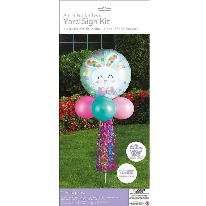 Air-Filled Easter Bunny Foil & Latex Balloon Yard Sign, 62in