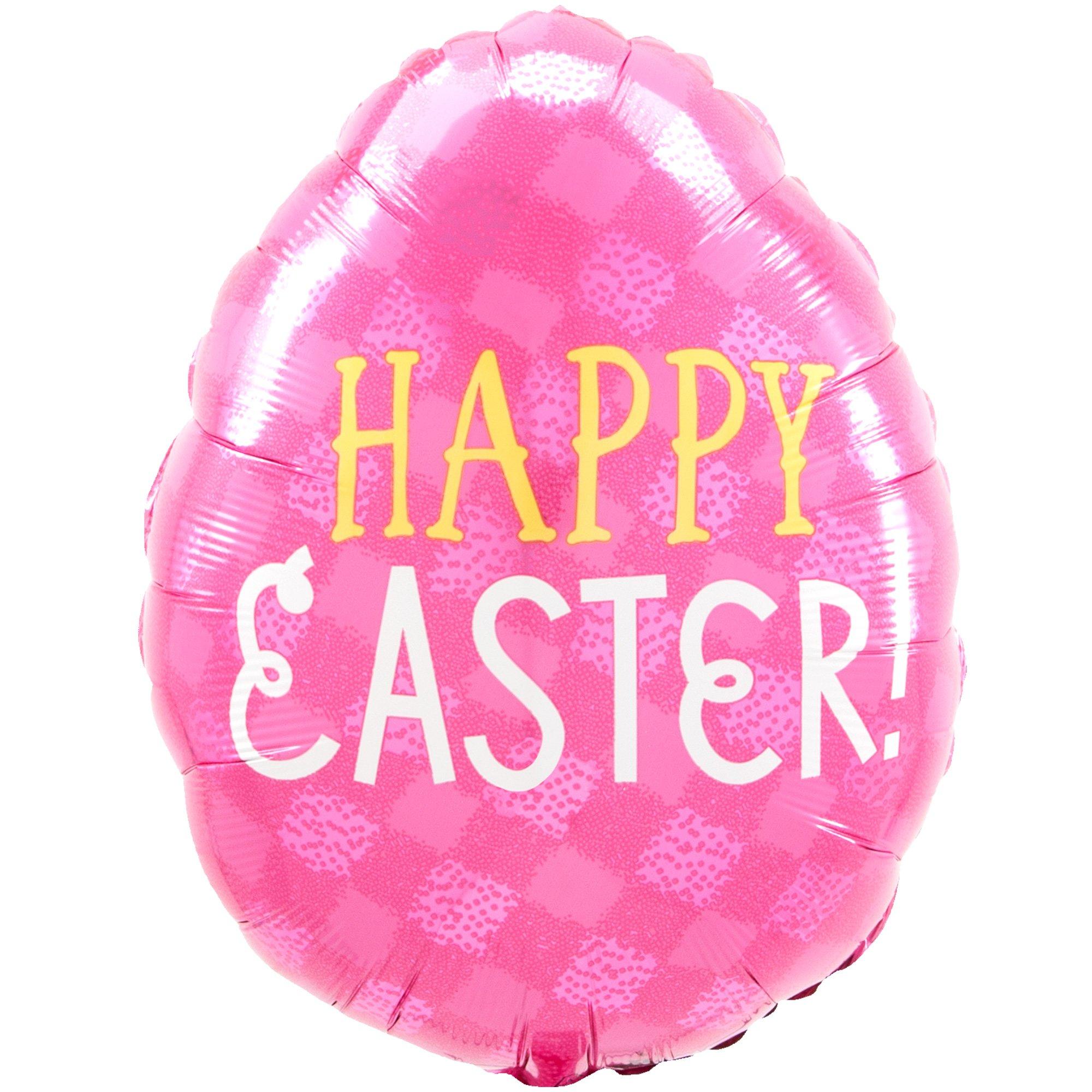 Pink & Blue Happy Easter Egg-Shaped Foil Balloon, 16in x 12in - Funny ...