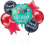 Premium A Reason to Celebrate Birthday Foil & Plastic Balloon Bouquet, 7pc
