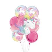 Enchanted Unicorn Foil & Plastic Balloon Bouquet, 8pc