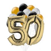 Ijdelheid Doorlaatbaarheid Komkommer Premium Black, Silver, & Gold 50 Balloon Bouquet, 14pc | Party City