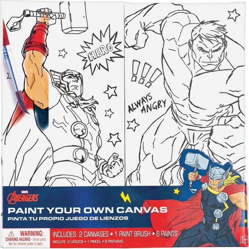 Avengers Color Your Own Canvas Kit, 2pc