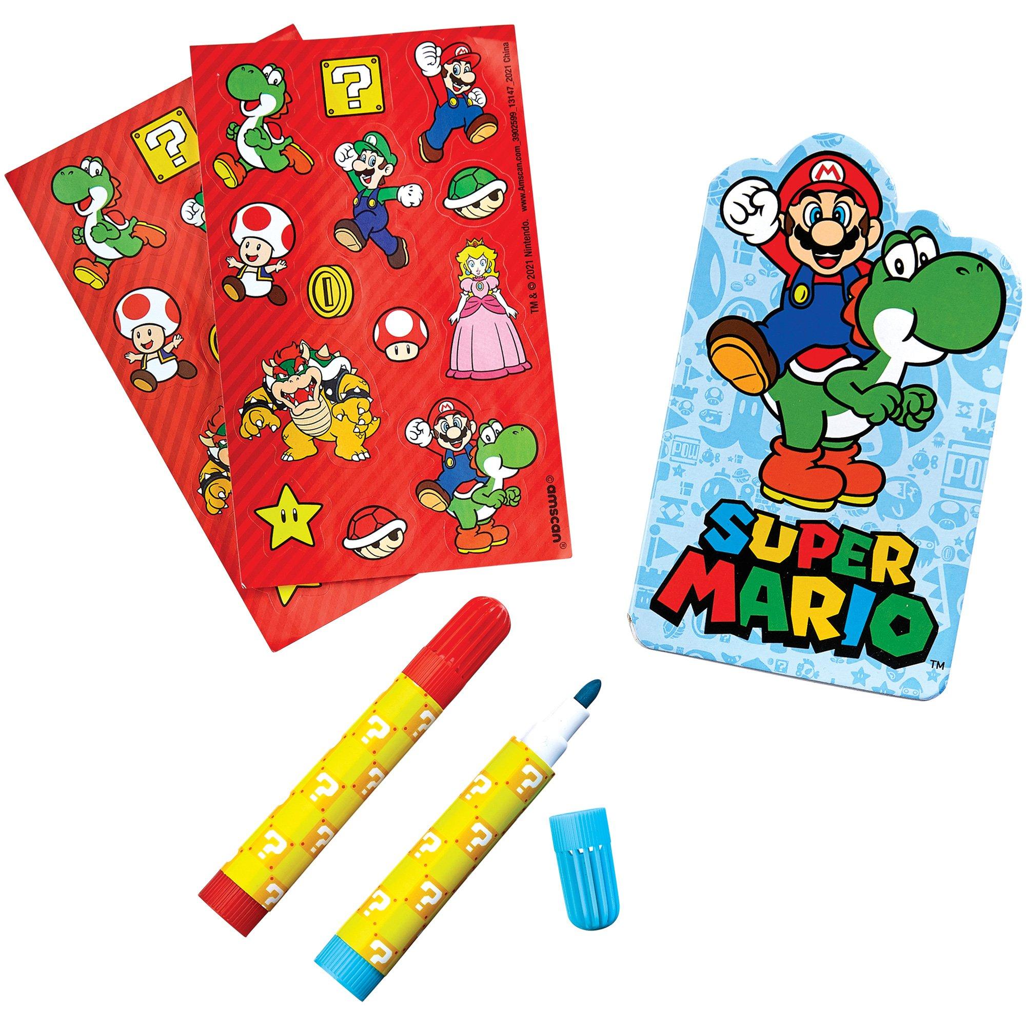 Super Mario Over 30 Piece Coloring Art and School Supplies Stationary Set