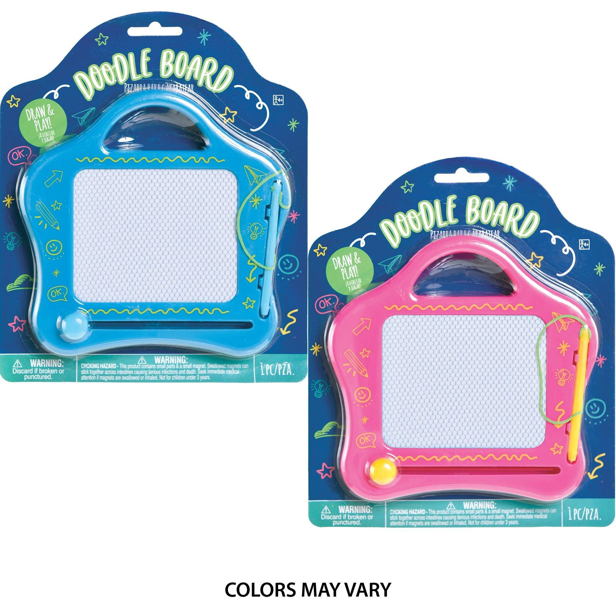 Magnetic Doodle Board, 6.5in x 6.3in - Blue or Pink