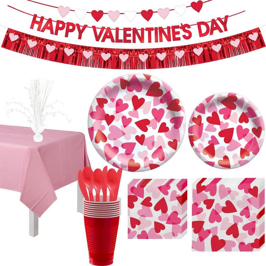 Heart Party Valentine's Day Tableware Kit for 20 Guests