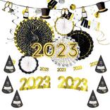 Black, Silver, & Gold New Year's Eve 2023 Photo Booth Kit