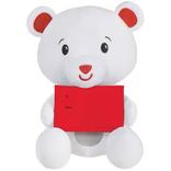 White & Red Plush Bear Balloon Weight with Gift Card Holder, 5.9oz