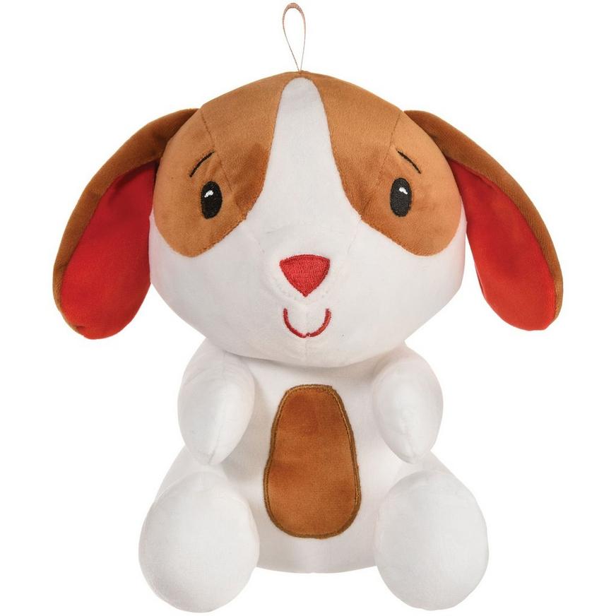 White & Brown Plush Puppy Balloon Weight, 5.9oz