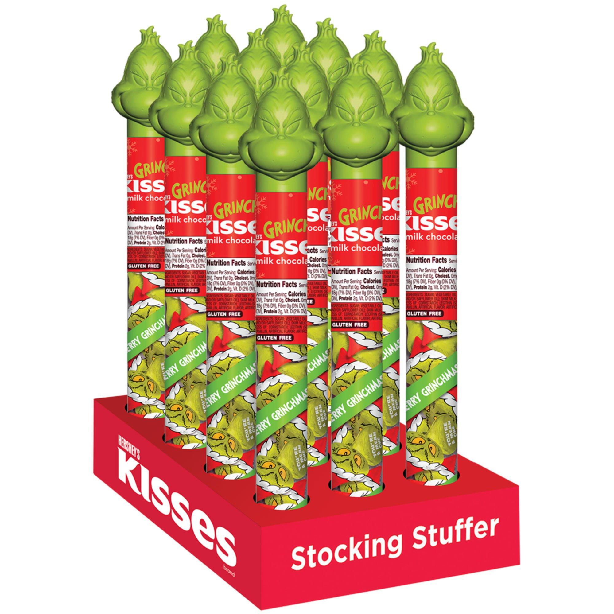 Grinch Hershey's Kisses Holiday Candy Tube, 1ct, 2.08oz