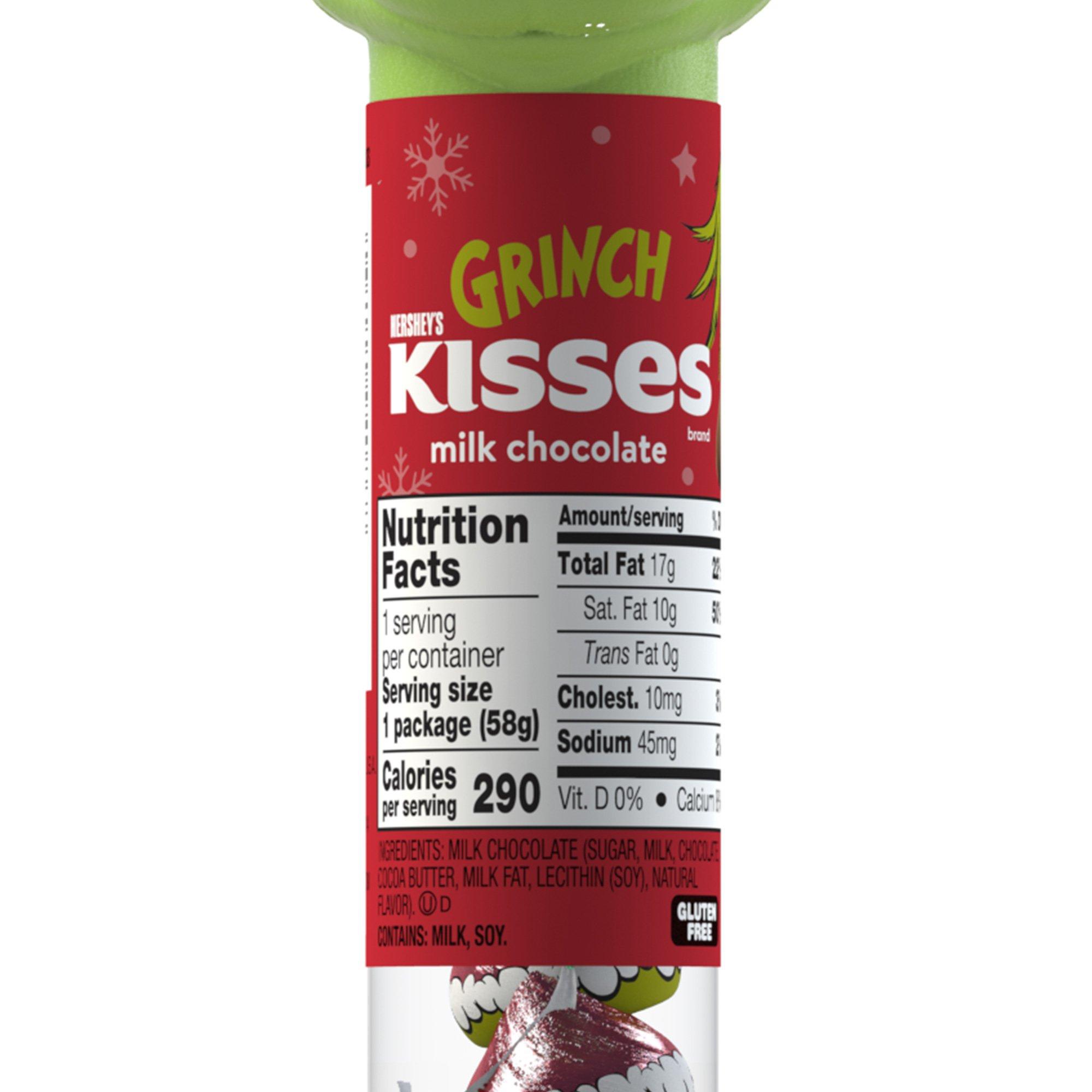 Grinch Hershey's Kisses Holiday Candy Tube, 1ct, 2.08oz