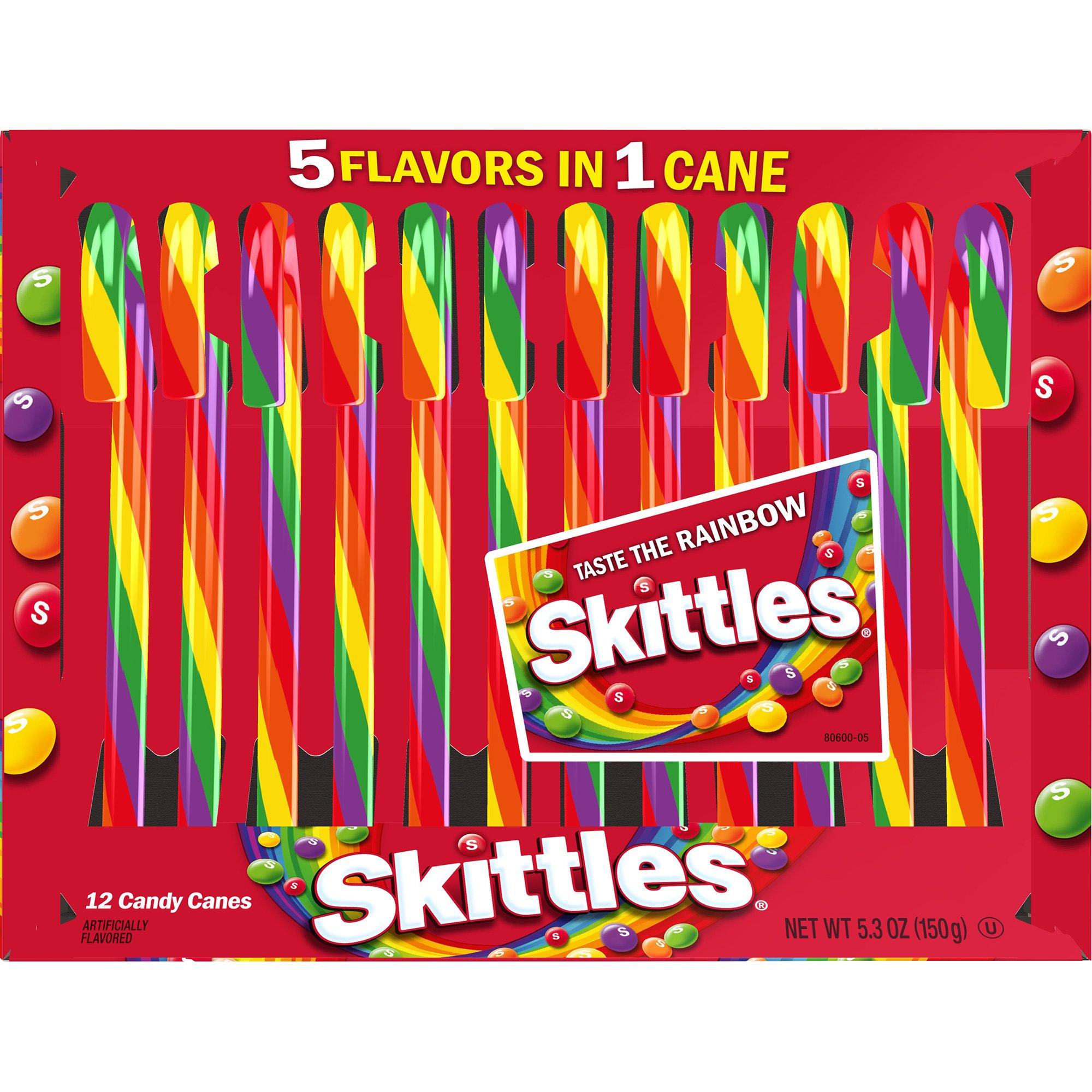 Skittles Candy Canes, 12ct, 5.5oz - Fruity Flavors