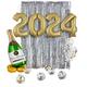 DIY Silver Champagne Celebration New Year's Eve 2024 Balloon Backdrop Kit