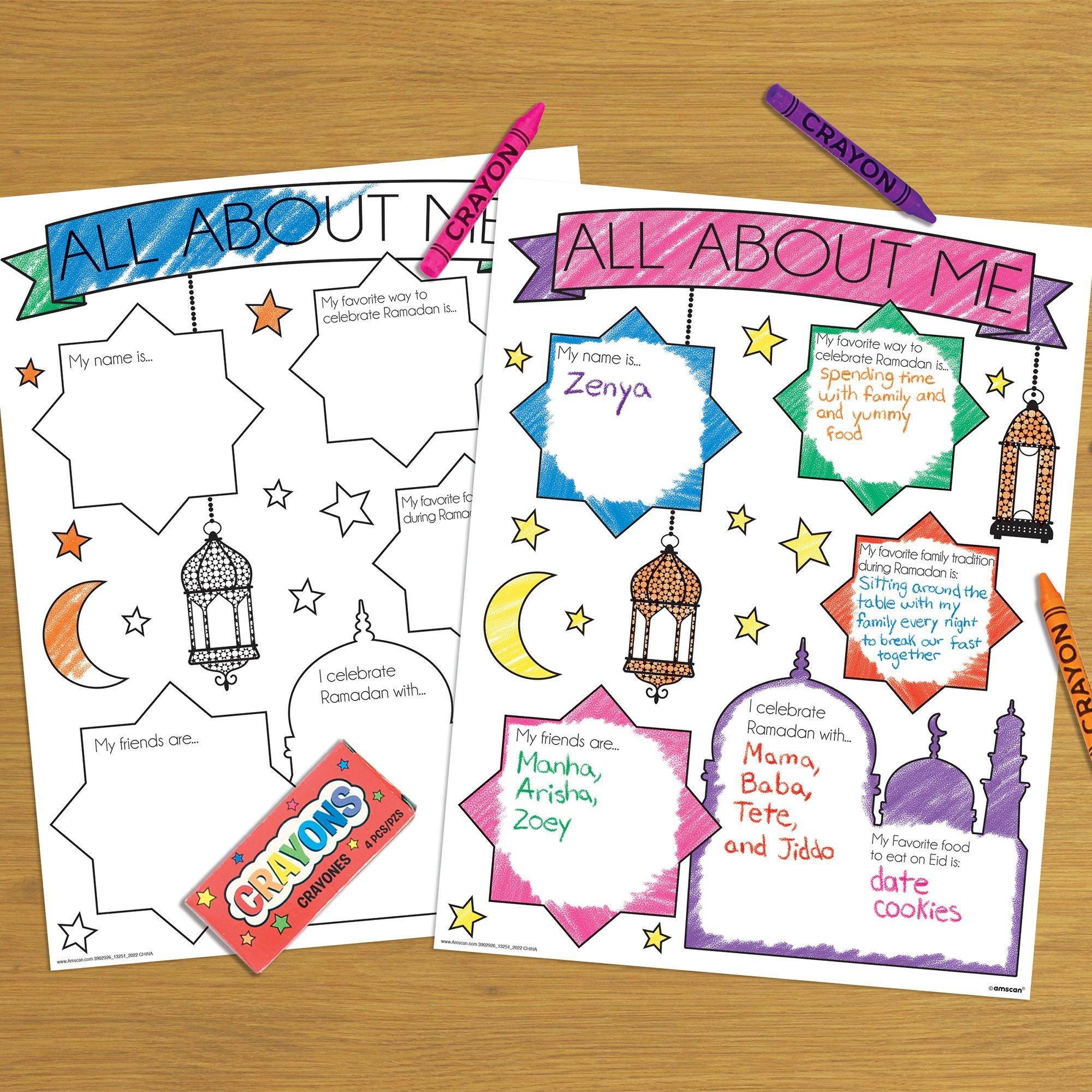 All About Me Ramadan Activity Sheets, 8.5in x 11in, 10ct