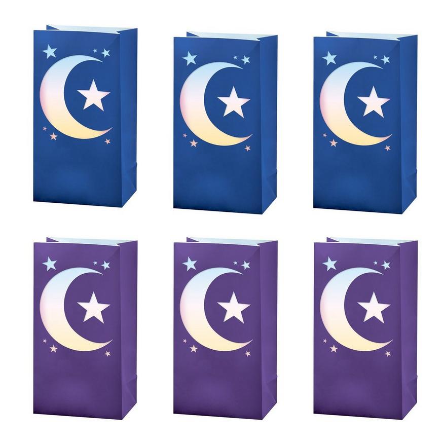 Ramadan Star & Crescent Luminary Bags, 6in x 11.12in, 6ct