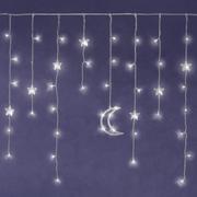 Ramadan Star & Crescent LED Light Curtain, 47.2in