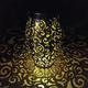 Ramadan Scroll Metal Solar Lantern, 6in x 8.8in