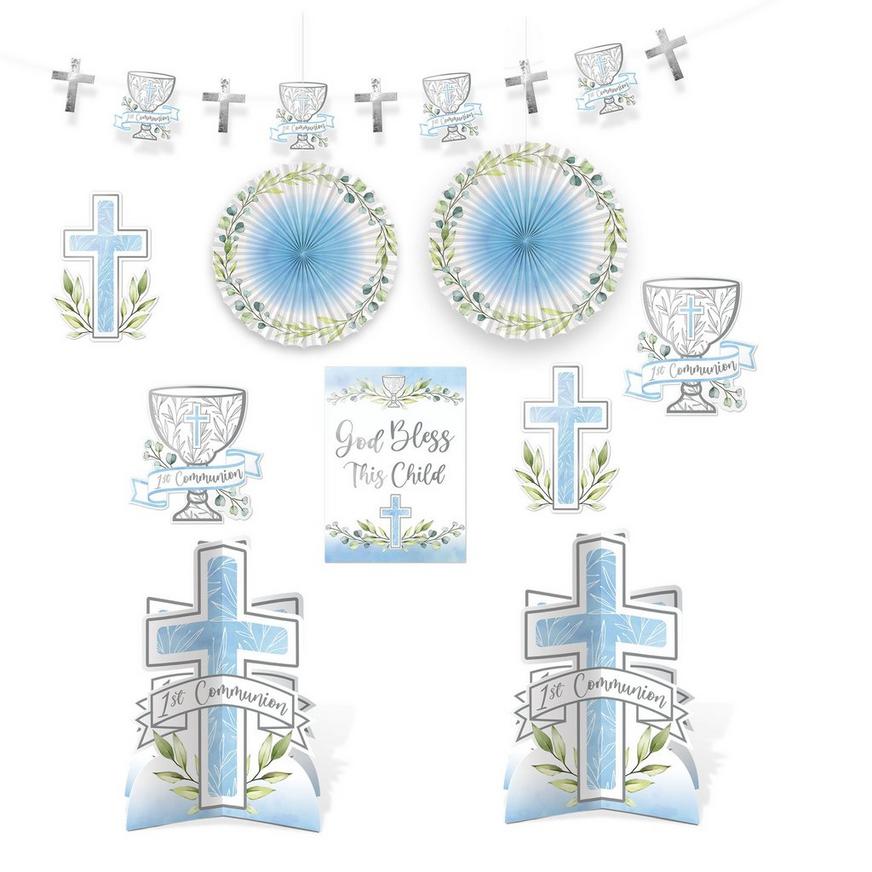 Blue My First Communion Room Decorating Kit, 10pc