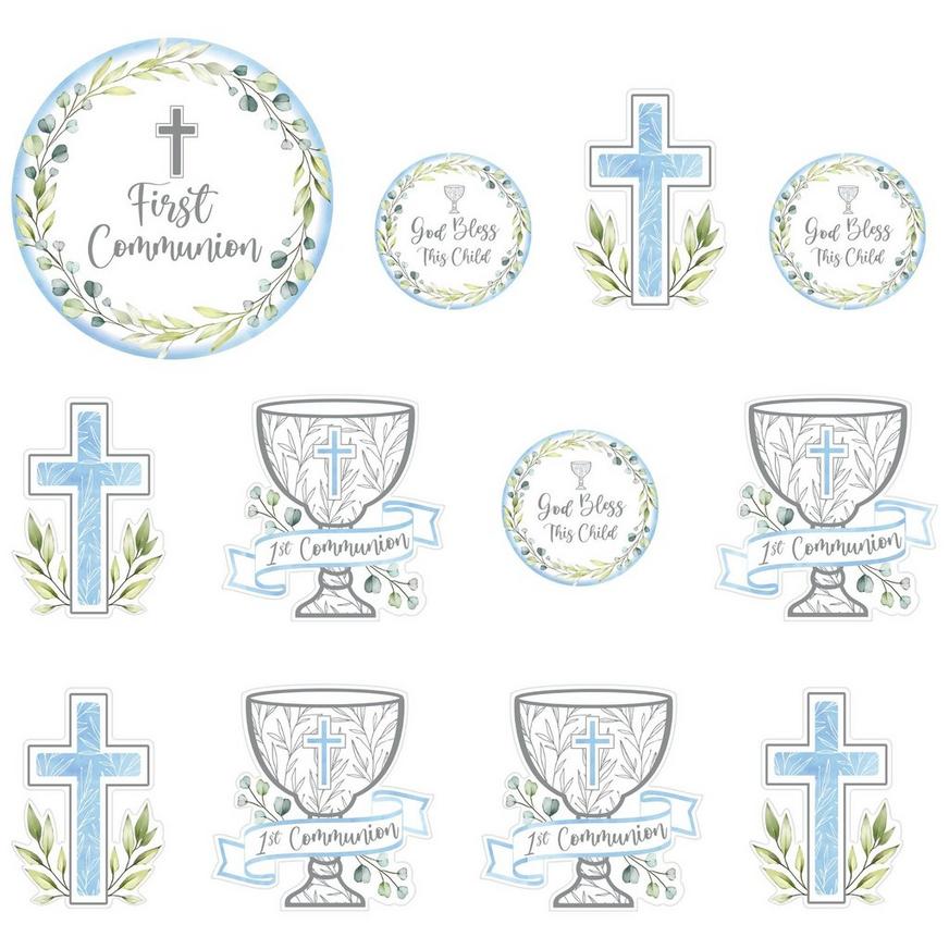 Blue My First Communion Cardstock Cutouts, 12ct
