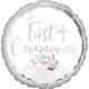 Silver First Communion Foil Balloon, 17in - Holy Day