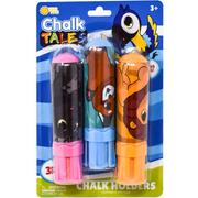 Chalk Tales Assorted Color Chalk with Animal-Themed Holders, 3pc