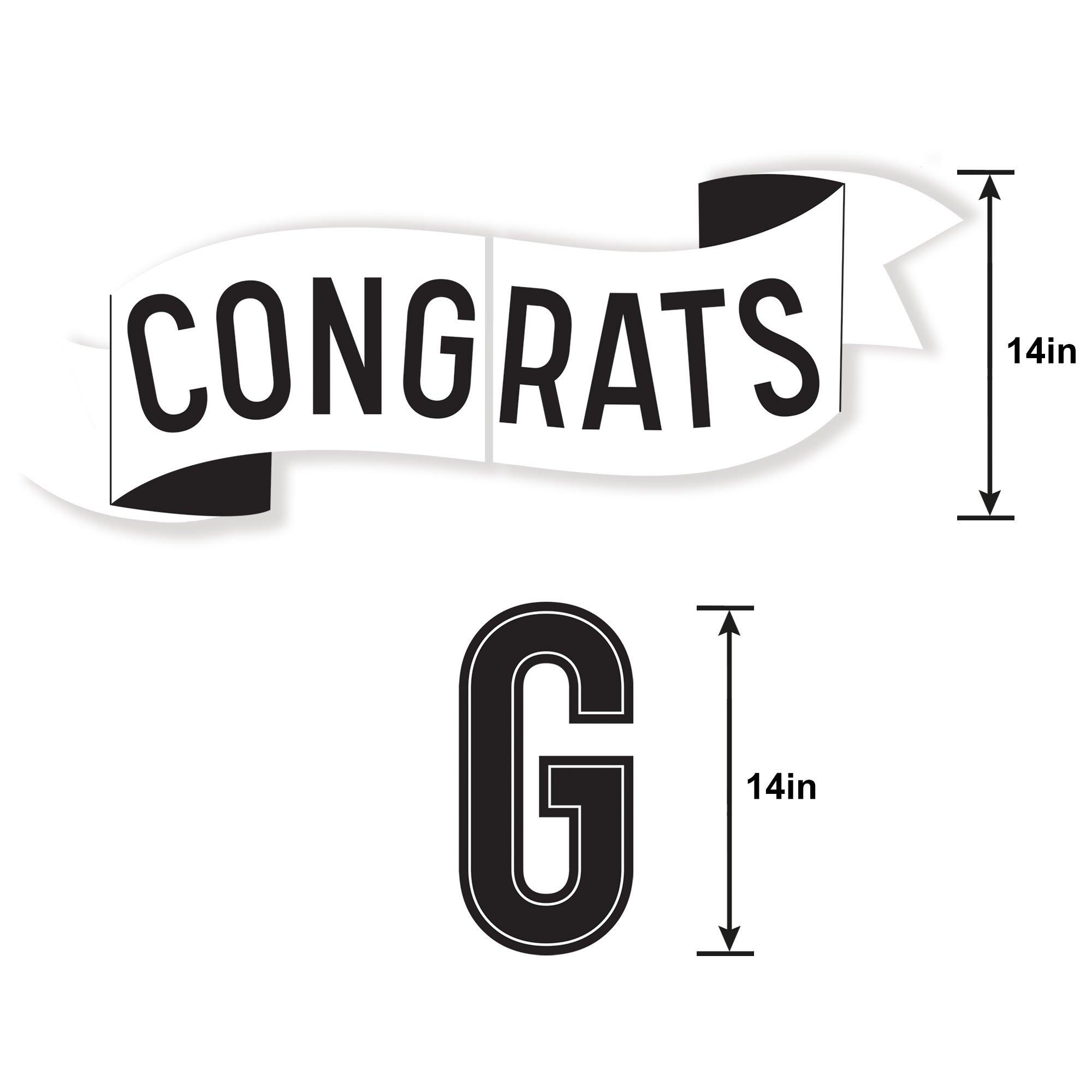 Congrats Grad Plastic & Metal Yard Sign Kit, 14in, 6pc